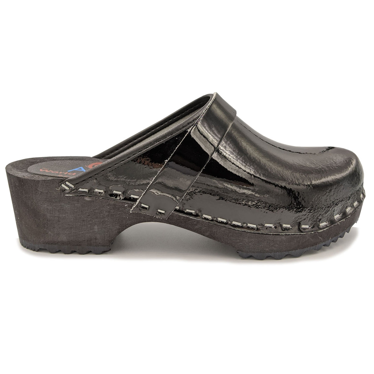 AM-toffeln 100 Clogs in Black Patent