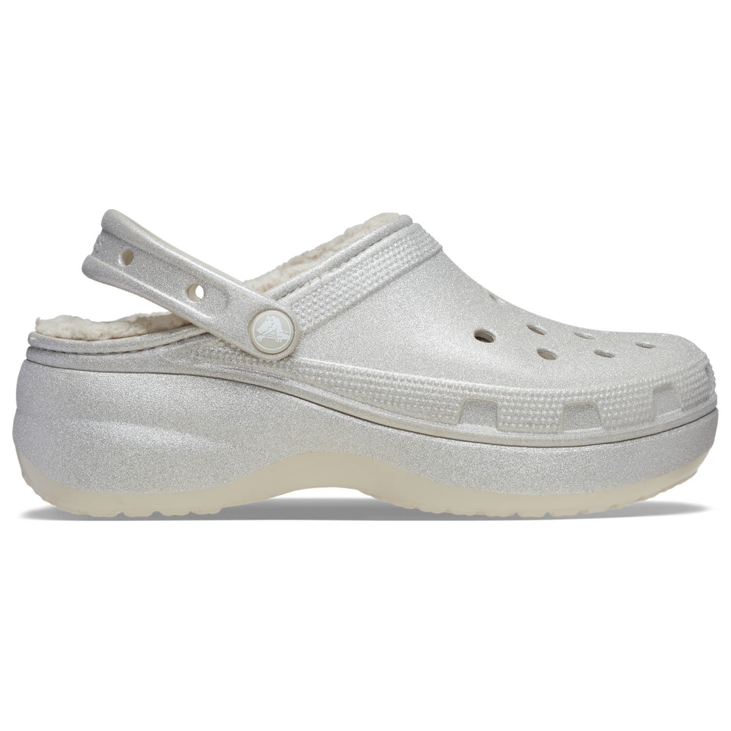 Crocs Classic Platform Glitter Lined Clog (210413) Silver