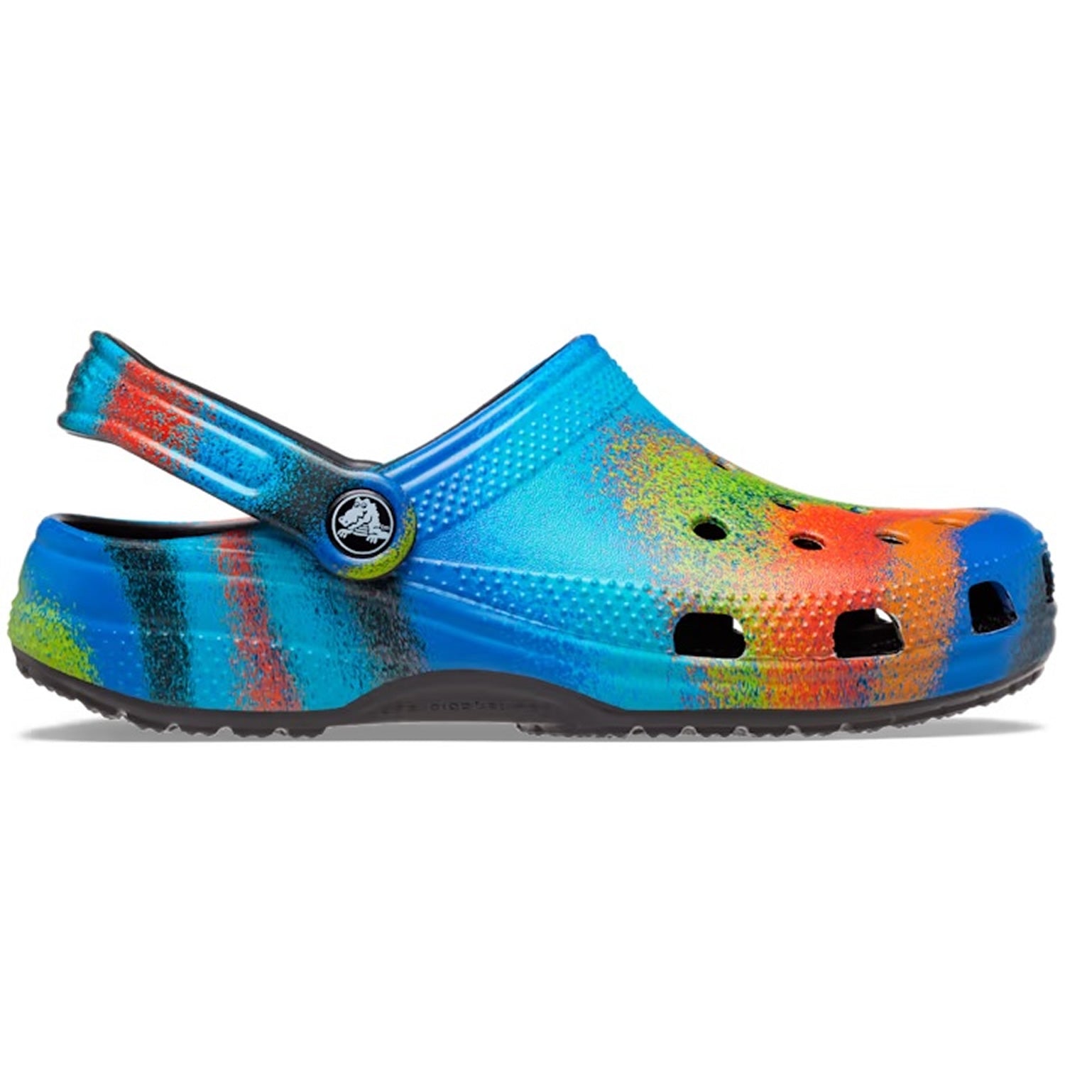 Crocs Classic Crush Spray Dye Clog Size M 13 W 14 Black Multi Platform Rainbow Crocs Adults main image 3