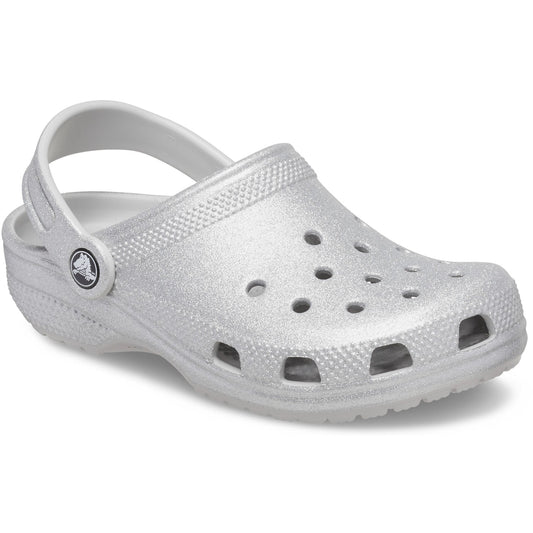 Crocs Classic Glitter Kids Clogs (206993) - Silver Glitter