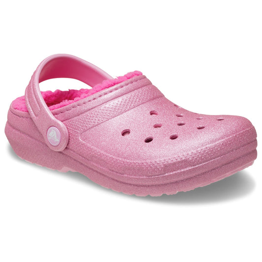 Crocs Classic Glitter Lined Kids Clog (207462) - Pink Tweed