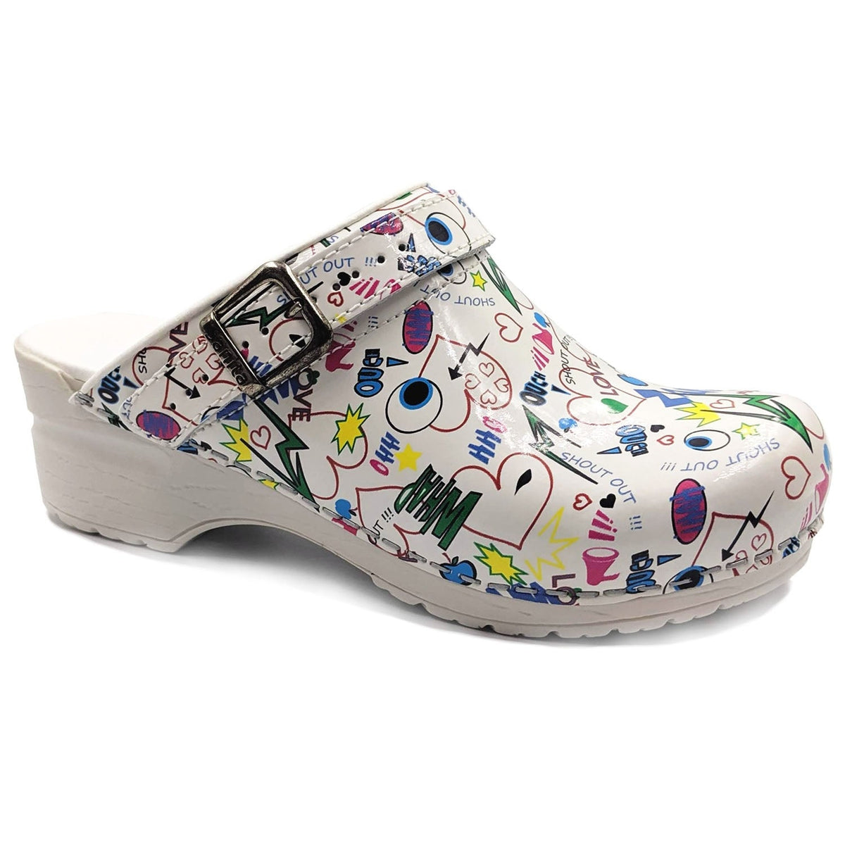 Sanita Shout Out Work Clogs in White