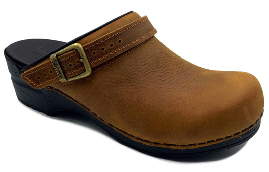 Sanita Morse Oiled Danish Clogs in Chestnut Brown