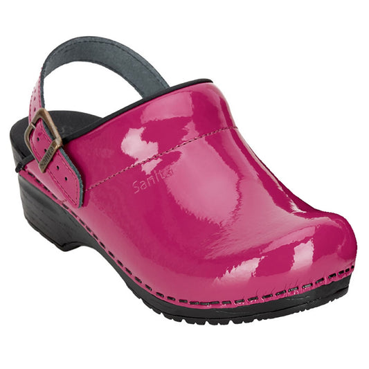 Sanita Freya Patent Flexible Clogs in Fuchsia