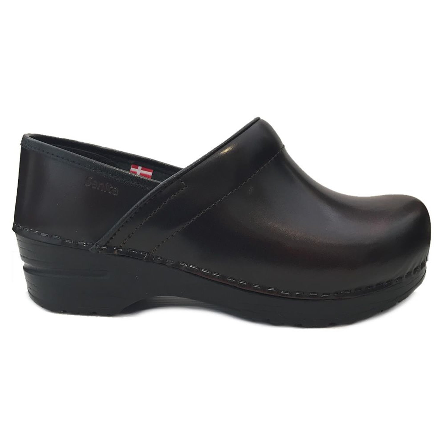 Sanita Women's Professional Cabrio Leather Clog - APMA Approved, Anatomical Footbed, Rocker Sole, Black