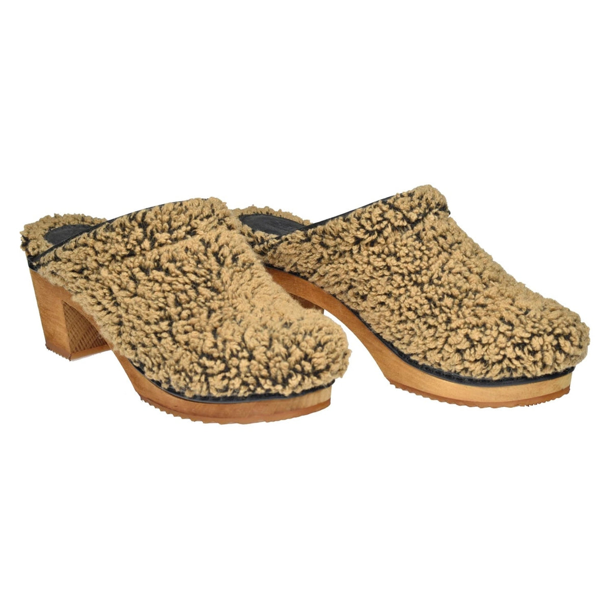Sanita Shearly Block Heel Woolly Clogs