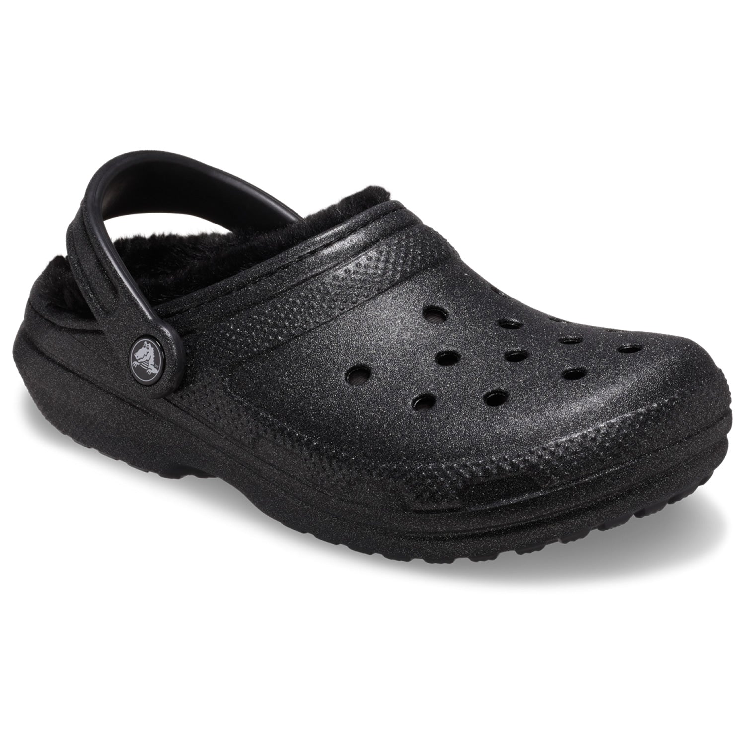 Crocs Classic Glitter Fuzz Lined Clog (211928) - Black