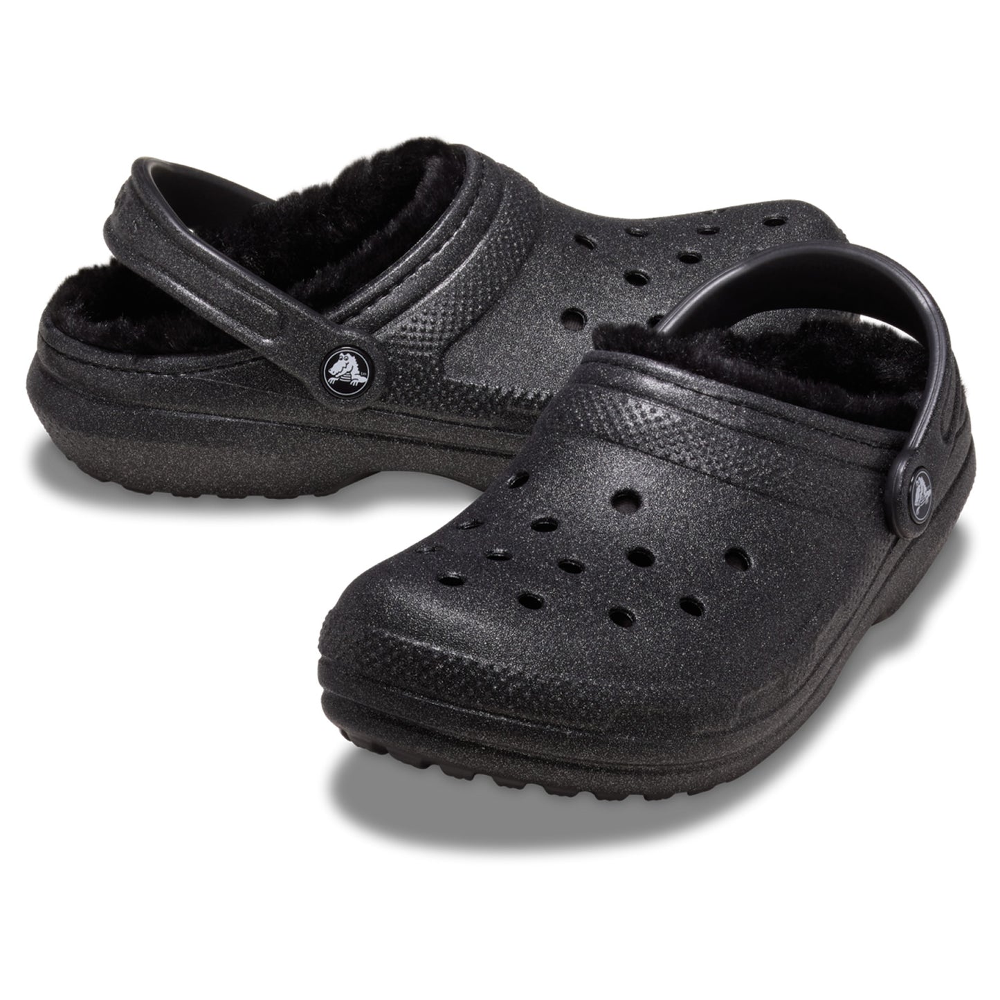 Crocs Classic Glitter Fuzz Lined Clog (211928) - Black