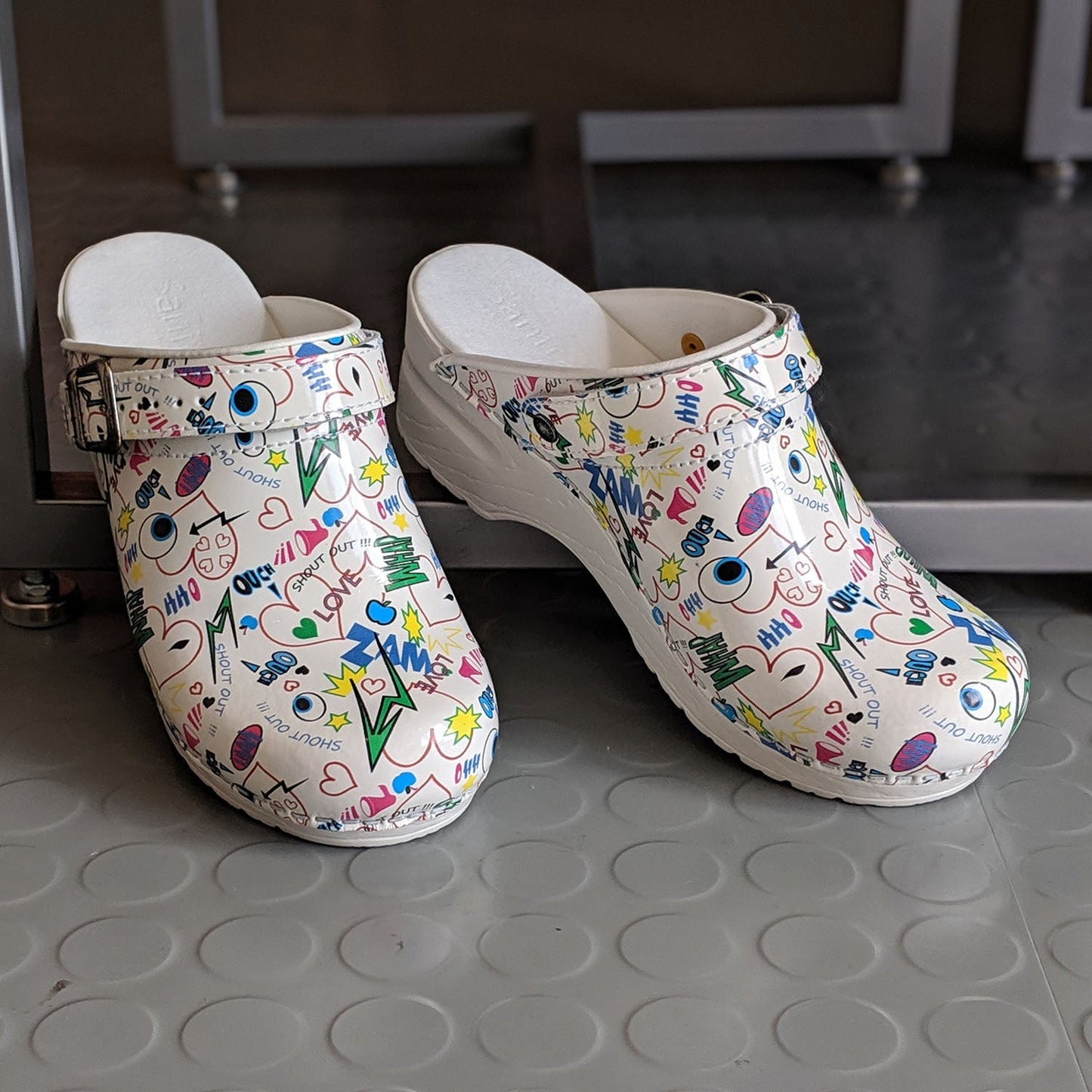 Sanita Shout Out Work Clogs in White