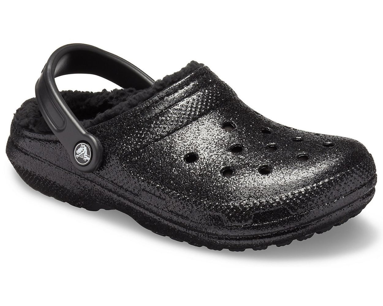 Black glitter crocs shops