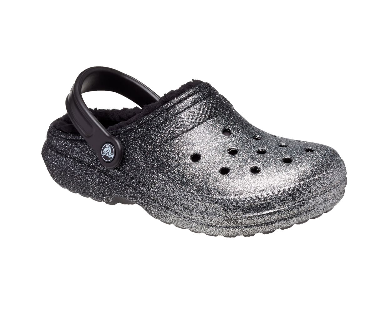 Black crocs with fur best sale