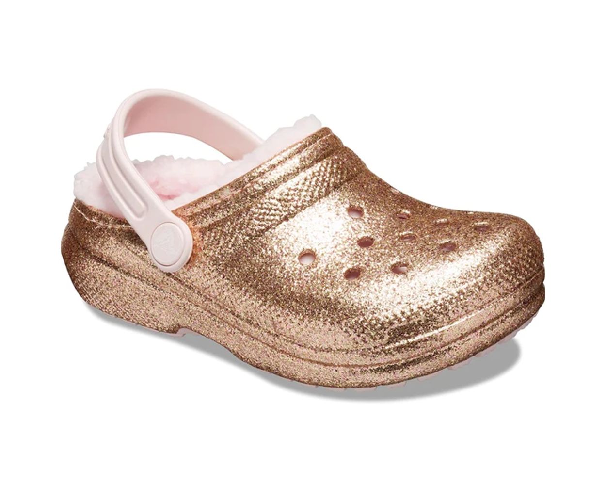 Gold crocs with shops fur