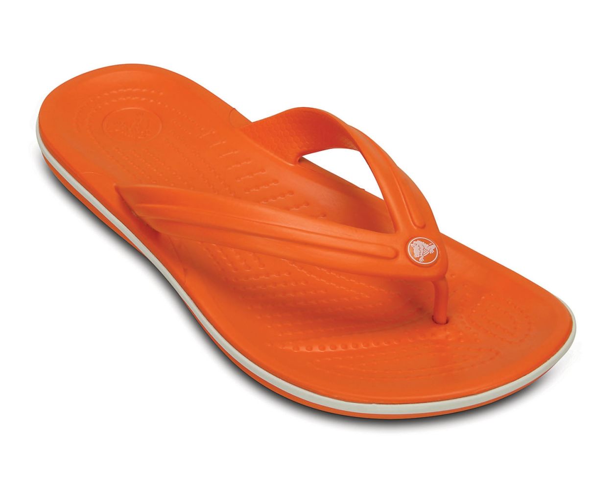 Crocs orange flip flops on sale