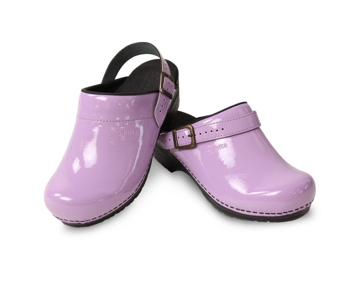 Sanita Freya Patent Flexible Clogs in Fuchsia 457548 World of Clogs